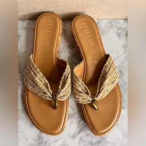 Italian Shoemakers Woven Tan Sandals